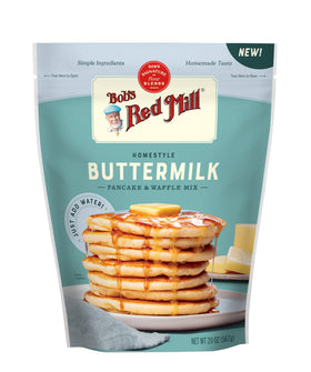 Bob's Red Mill mix being measured with water added for fluffy batter.