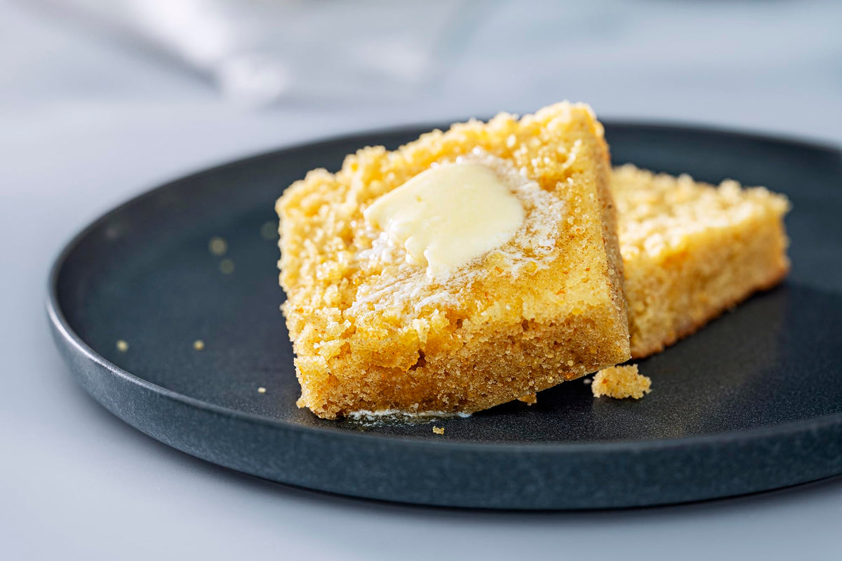 Bob's Red Mill Signature Cornbread Mix batter pour, a foolproof base for quick dinners.