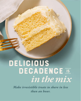 Bob's Red Mill Signature Yellow Cake Mix finished cake cooling on rack, ideal for quick celebrations.