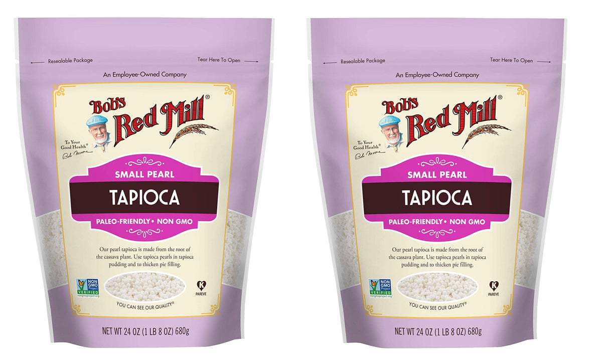 Bob's Red Mill small pearl tapioca 2-pack, pack shot for versatile puddings.