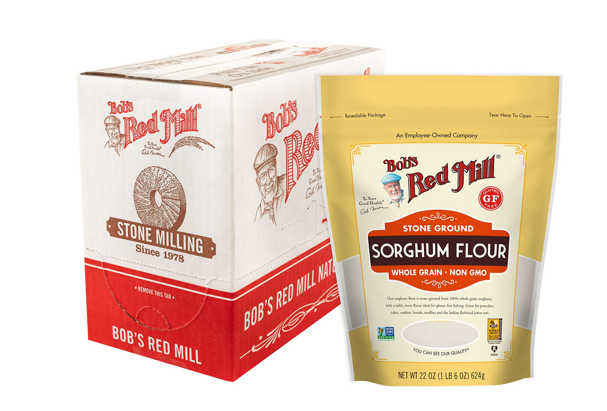 Bob's Red Mill Sorghum Flour bag, versatile for gluten-free baking.