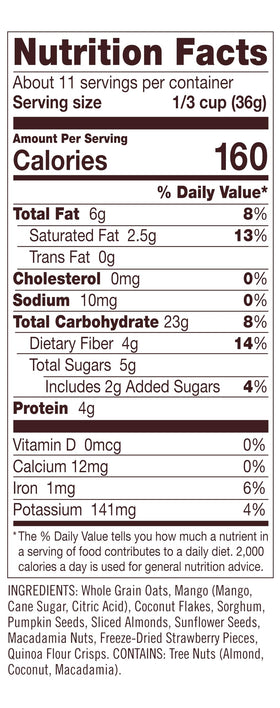 Toasted nuts and seeds add crunch to Bob's Red Mill Tropical Muesli.