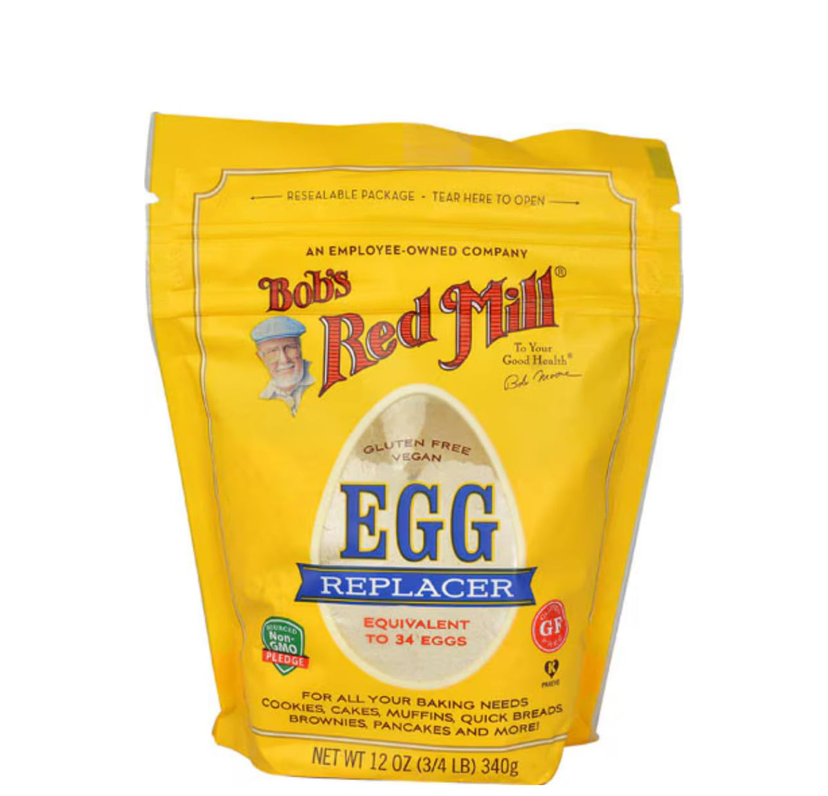 Bob's Red Mill vegan egg replacer pack of 2, equivalent to 34 eggs, ideal for baking