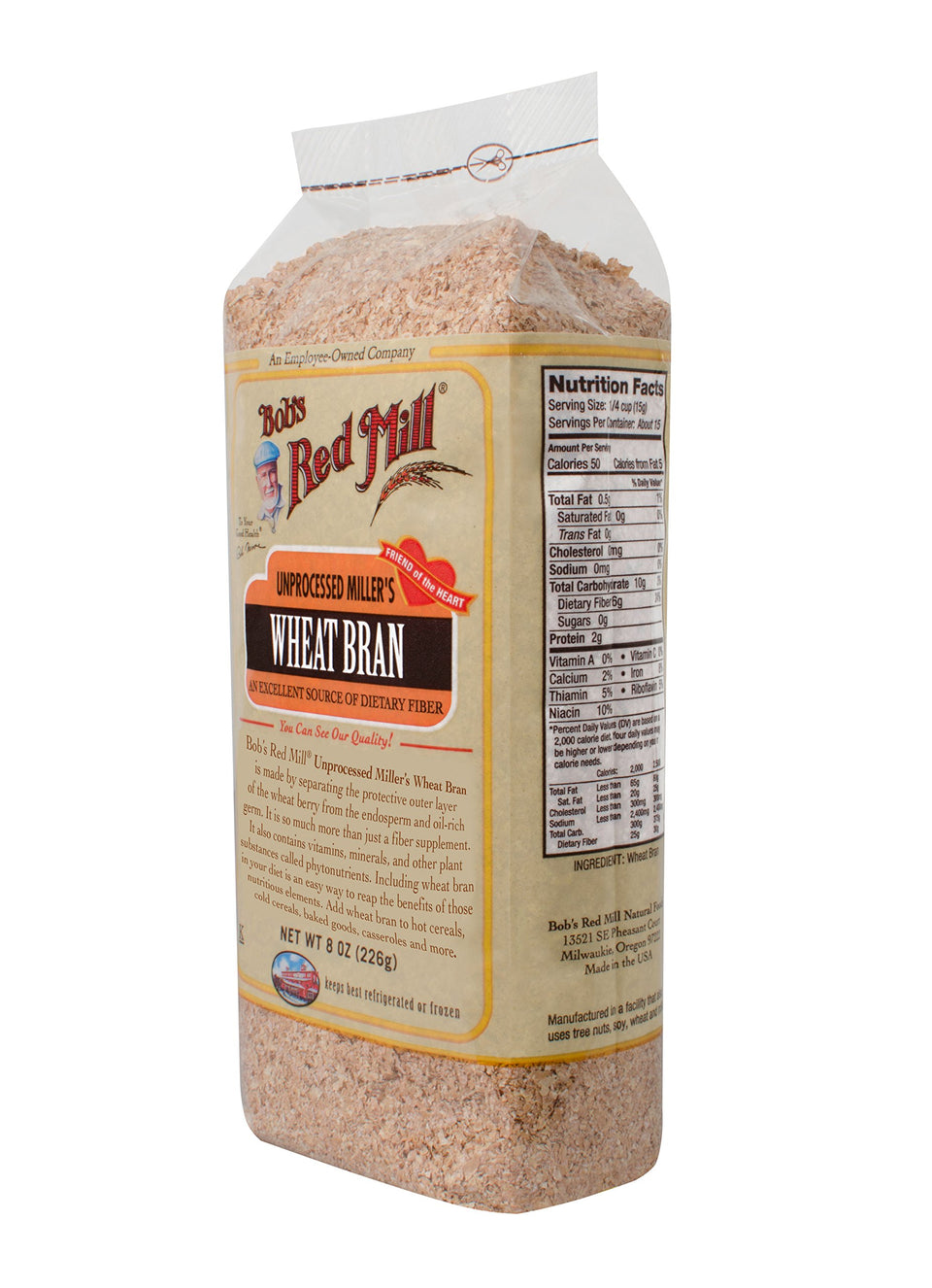 Bob's Red Mill Wheat Bran pack-4 image shows four-pack, high-fiber breakfast staple.