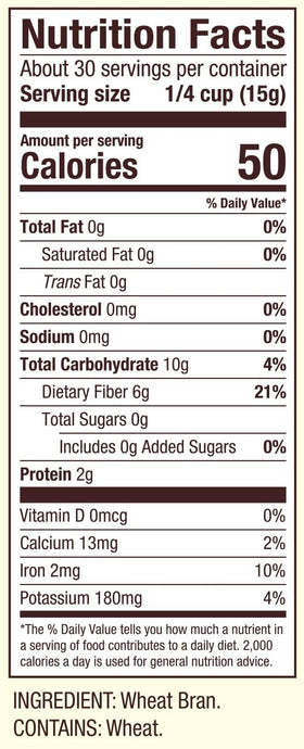 Bran sprinkled over yogurt or hot cereal using Bob's Red Mill
