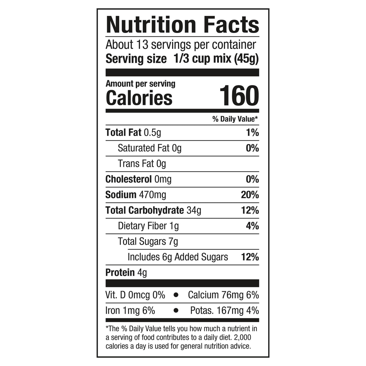 Close-up of mix ingredients from Bob's Red Mill pancake mix