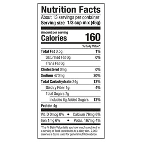 Close-up of mix ingredients from Bob's Red Mill pancake mix