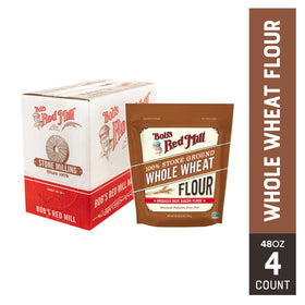 Kitchen scene shows Bob's Red Mill flour ready for daily baking.