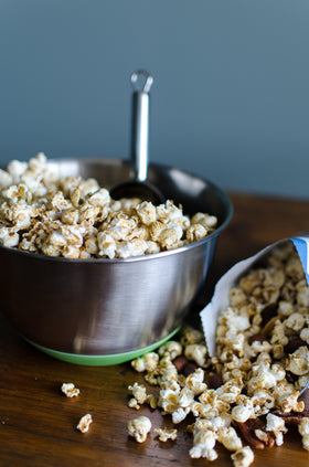 Bob's Red Mill Yellow Popcorn on the counter, ready to pop and enjoy.