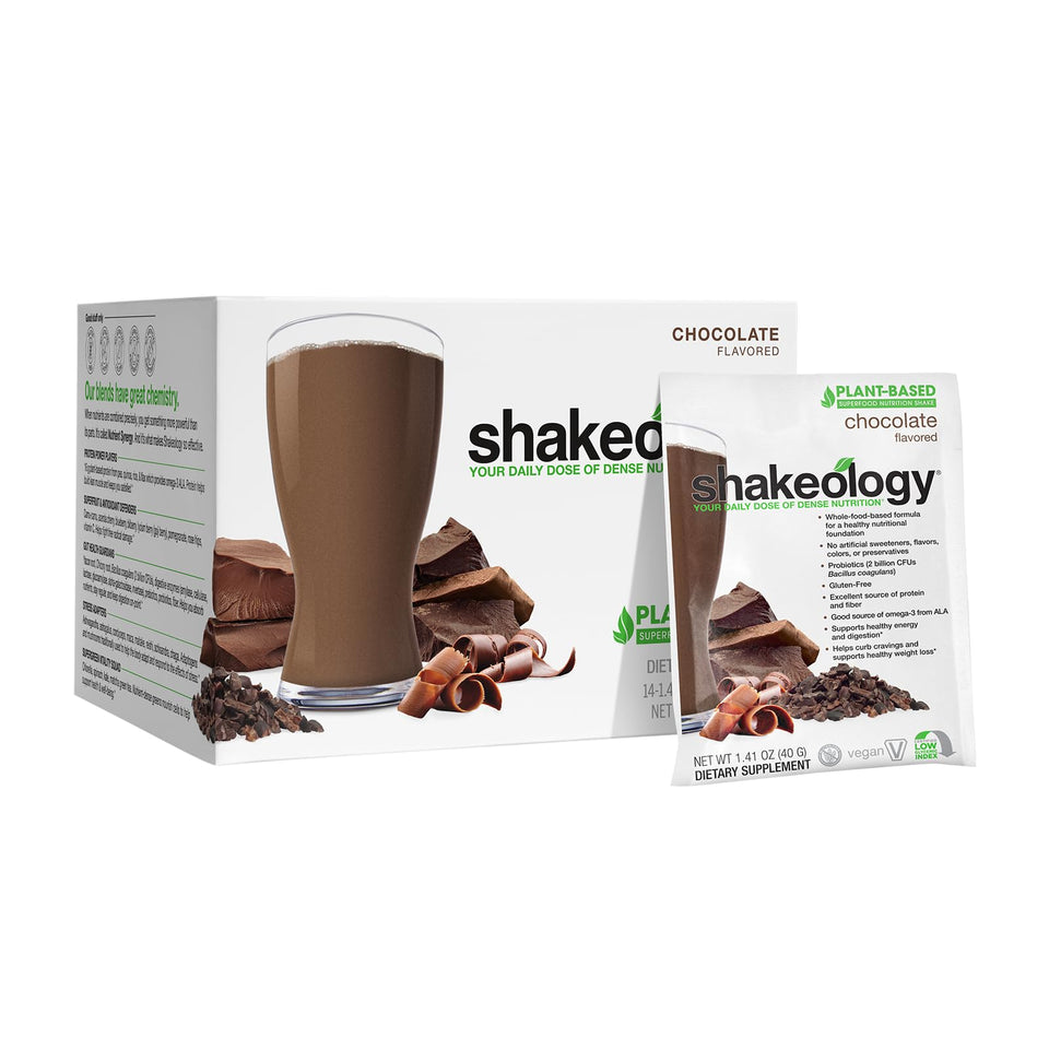BODi Shakeology chocolate single-serve packet for on-the-go fueling.