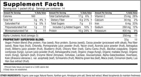 BODi Shakeology vegan protein blend with 16g per serving supports lean muscle.