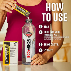 BodyArmor Flash I.V. 2,230 mg electrolytes packet supports quick replenishment.