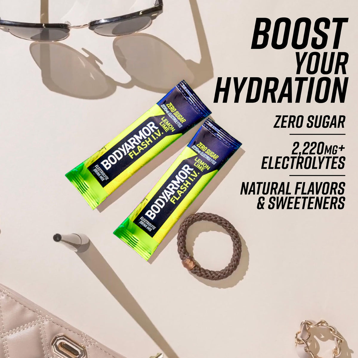 Coconut water powder base combines electrolytes with a light, tropical flavor.