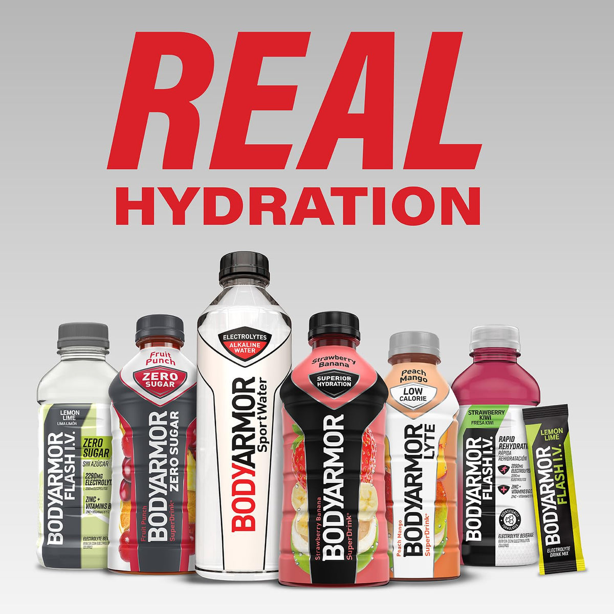 BODYARMOR FLASH I.V. on-the-go hydration for gym, travel, or daily errands.