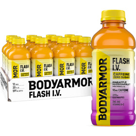 BODYARMOR Flash I.V. pineapple bottle ready for rapid hydration after workouts