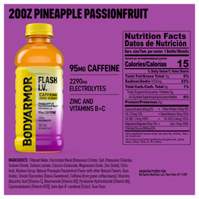 BODYARMOR Flash I.V. pineapple pouring shot highlighting fast electrolyte delivery