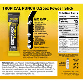BodyArmor Flash I.V. portable stick packet designed for travel and gym.