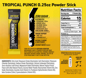 BODYARMOR FLASH I.V. tropical punch stick adds fast hydration after activity.