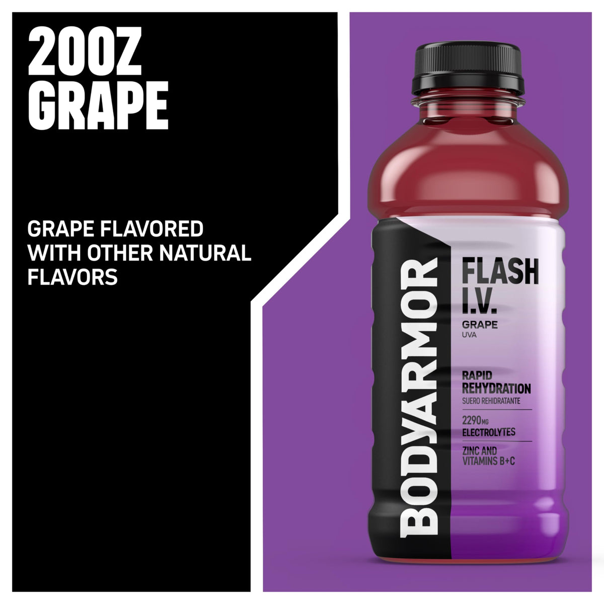 BODYARMOR Flash I.V. coconut water content emphasizes natural hydration.