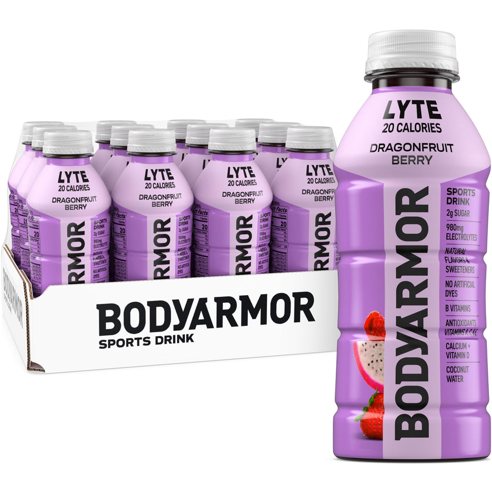 BODYARMOR Lyte dragonfruit-berry bottle for refreshing post-workout hydration.