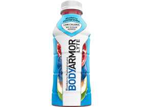 BODYARMOR Lyte Pack of 12 bottles arranged emphasizing low-calorie, no sugar added promise.
