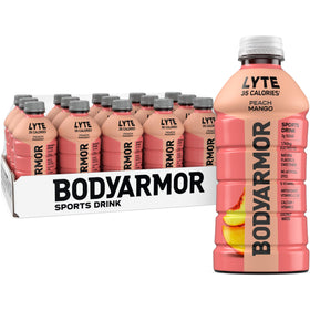 BODYARMOR Lyte Peach Mango bottle offers refreshing, low-calorie hydration.