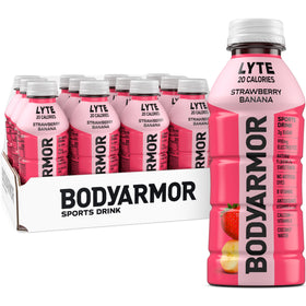 BODYARMOR Lyte strawberry banana bottle for low-calorie hydration on the go.