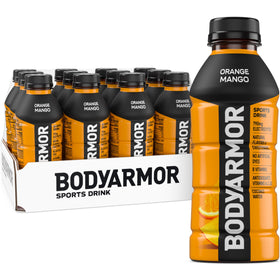 BodyArmor Orange Mango bottle for on-the-go hydration during workouts.