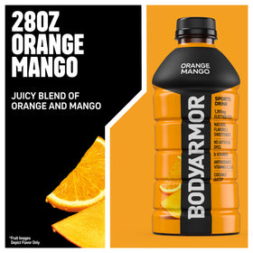 BODYARMOR Orange Mango being poured to show quick post-workout refreshment.
