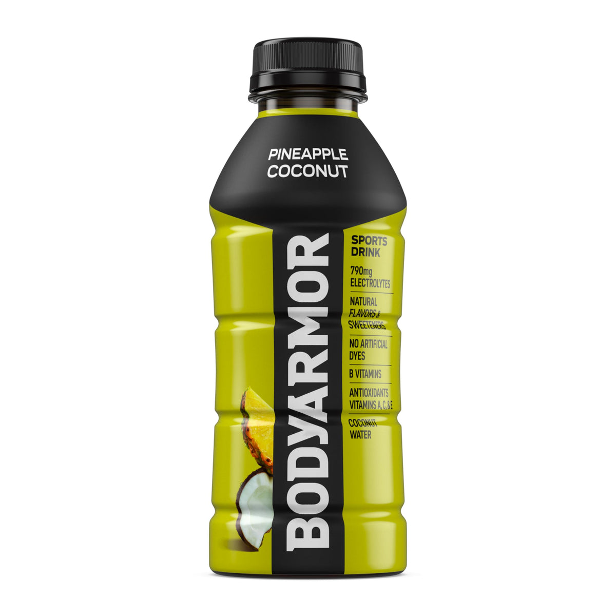 BODYARMOR Pineapple Coconut bottle front for on-the-go hydration.