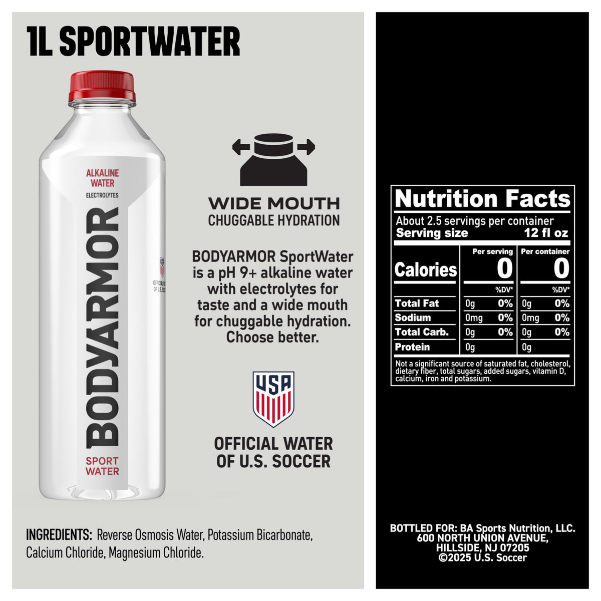 BODYARMOR SportWater being poured into a glass for on-the-go hydration