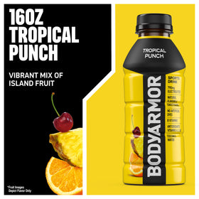 BODYARMOR Tropical Punch electrolytes graph illustrating hydration support.