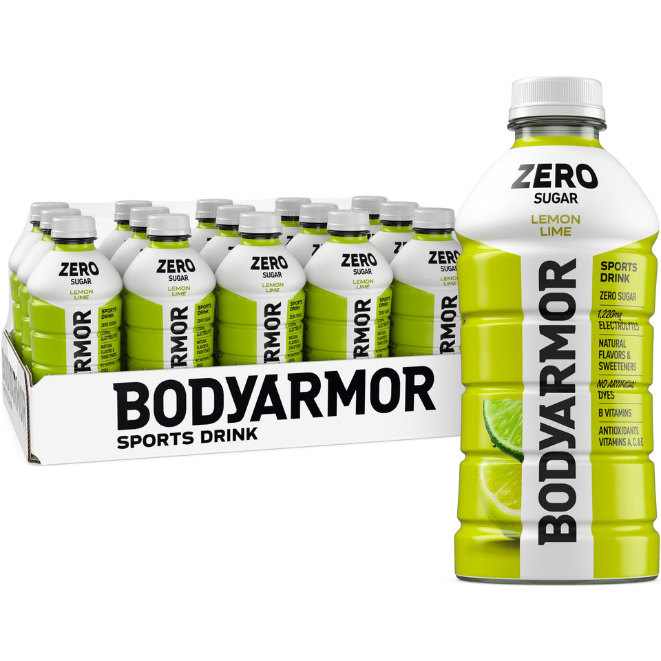 BodyArmor Zero Sugar Lemon Lime bottle front for workout hydration and clean refreshment