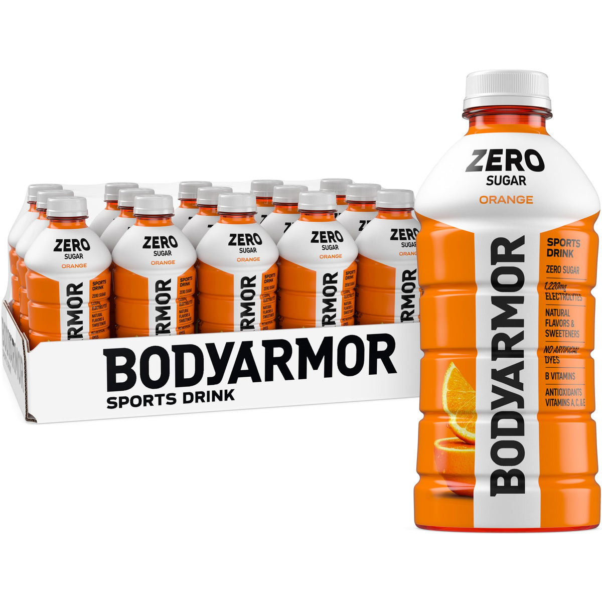 BODYARMOR Zero Sugar Orange bottle for on-the-go hydration