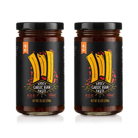 BOILING POINT Spicy Garlic Bean Paste jar delivers bold heat and umami for stir-fries.
