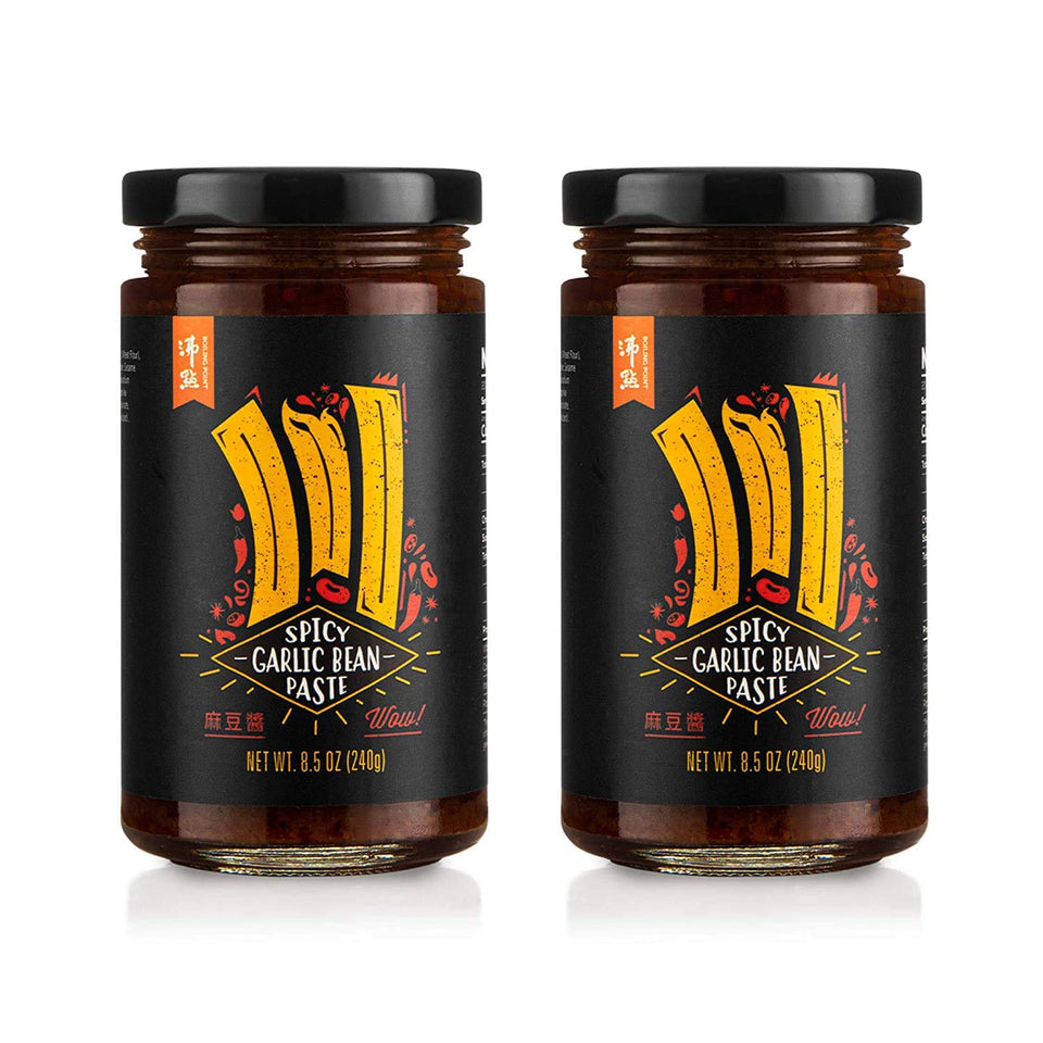 BOILING POINT Spicy Garlic Bean Paste jar delivers bold heat and umami for stir-fries.