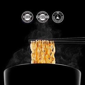 BOILING POINT Wok Noodles in pot as aroma rises during cooking.