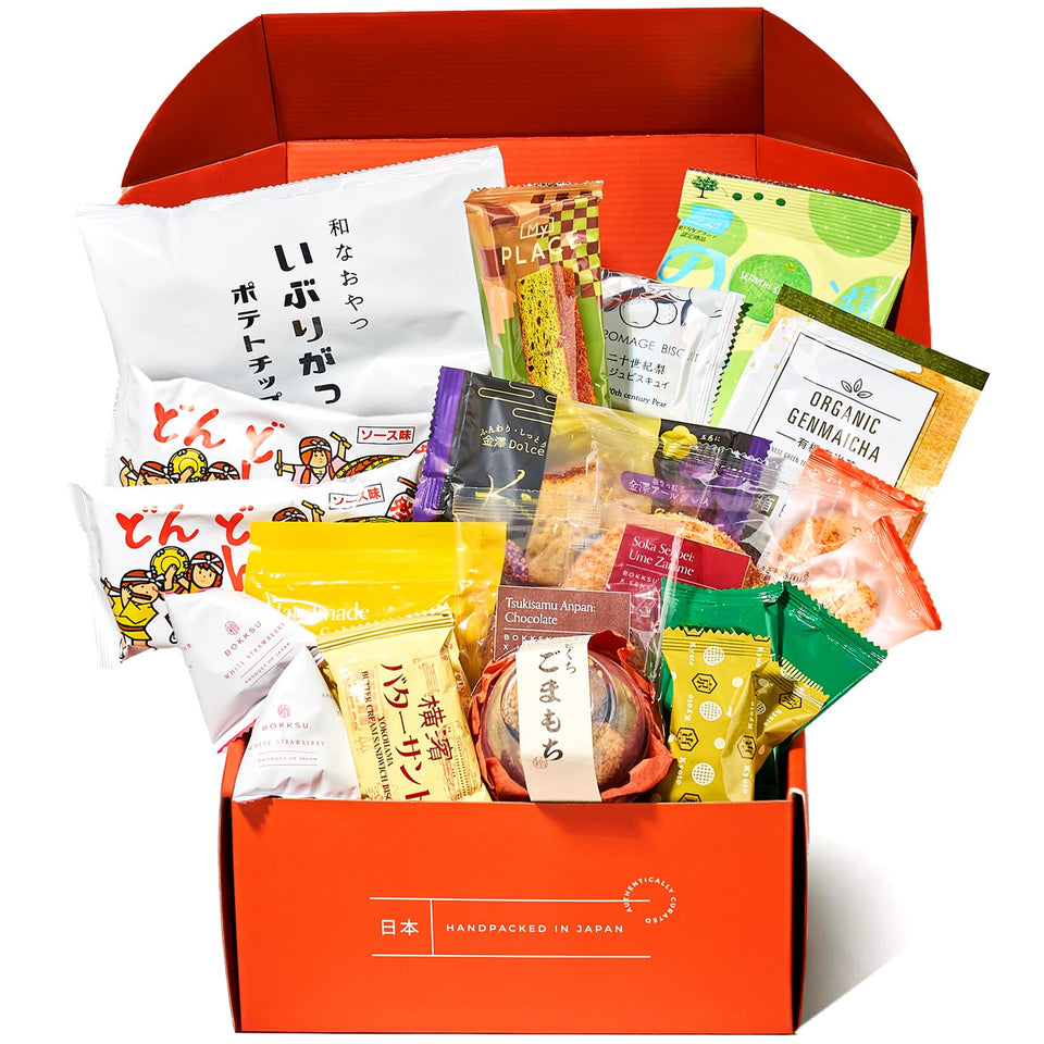 Bokksu Seasons snack box cover, elegant gift packaging for Japanese snack lovers.