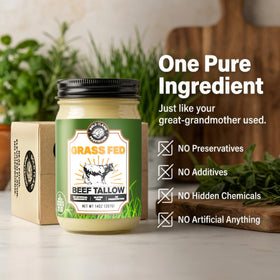 Bold I’Land Tallow high smoke point enables clean frying.