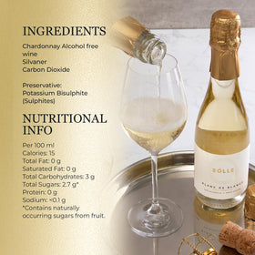 BO°LLE Blanc de Blancs label and packaging on display.