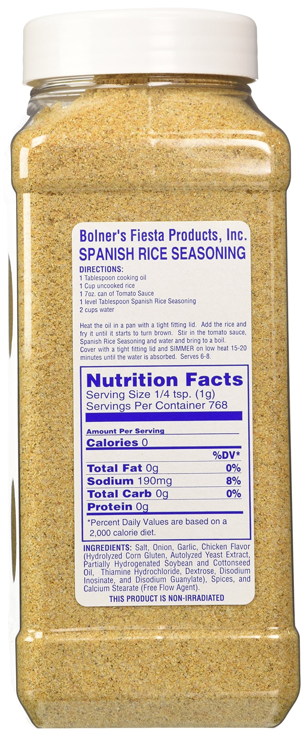 Bolner's Fiesta Extra Fancy Spanish Rice Seasoning with spoon for easy flavor boosts.
