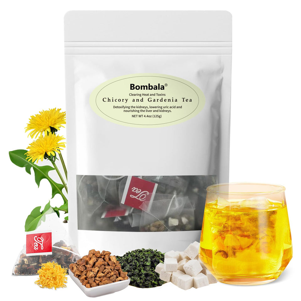 Bombala packaging for Organic Chicory Gardenia Tea, premium caffeine-free detox option.