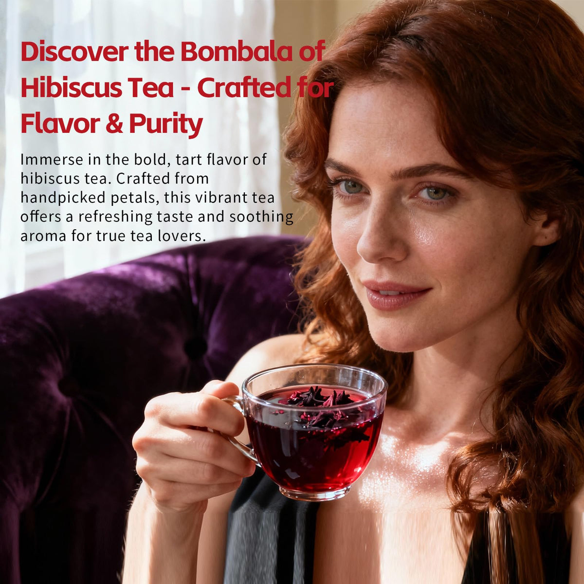 Re-sealable bag of Bombala hibiscus tea preserves flavor.