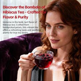 Re-sealable bag of Bombala hibiscus tea preserves flavor.