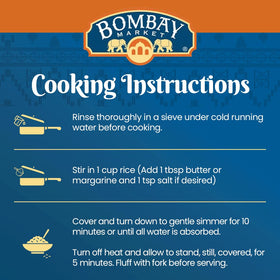 Bombay Market Easy-to-cook basmati delivering fragrant, nutty flavor.