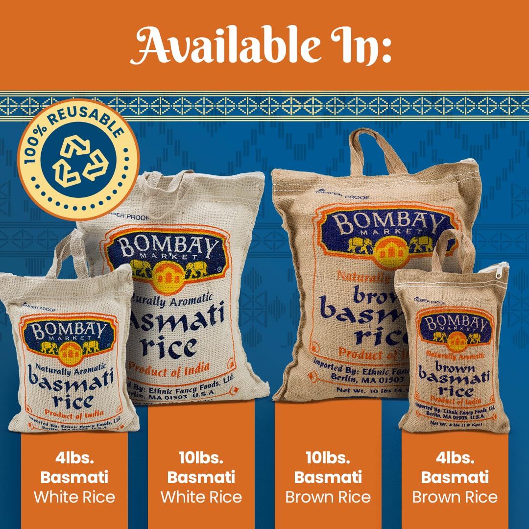 Bombay Market Gluten-free-friendly basmati suitable for sensitive diets.
