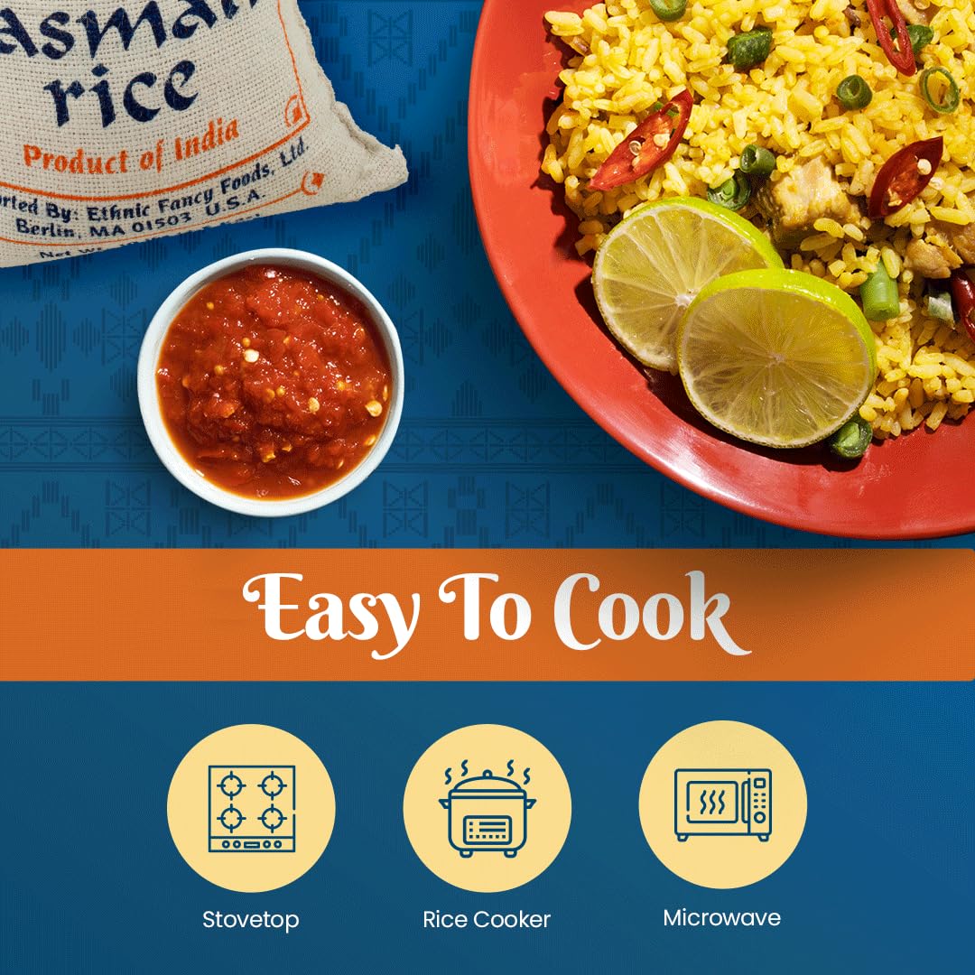 Bombay Market White Basmati Rice microwave-ready, saving time in busy kitchens