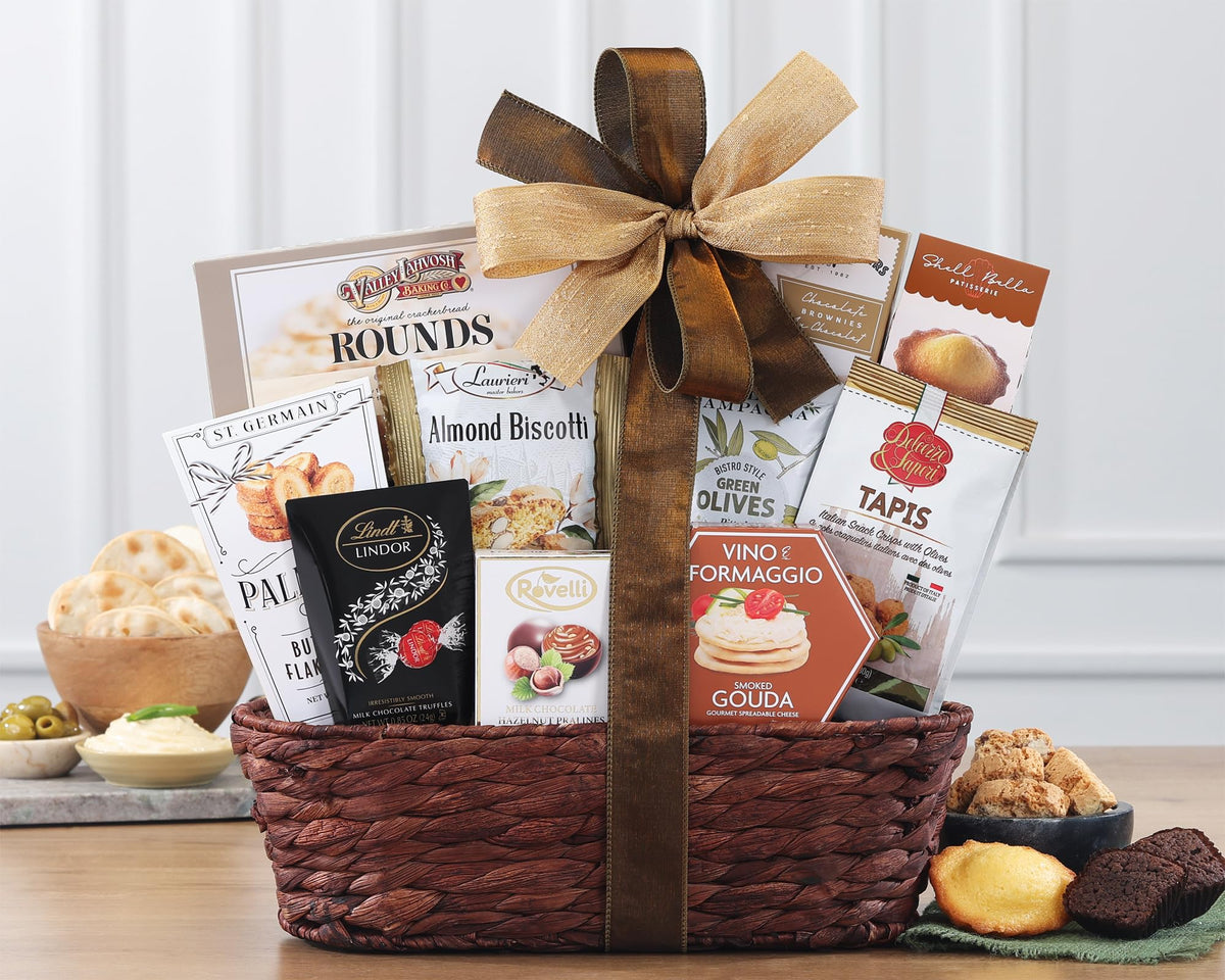 Bon Appetit gourmet snacks display on a gift tray, ideal for celebrations
