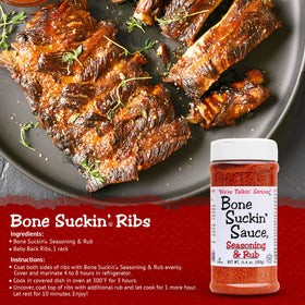 Bone Suckin' Original Seasoning on beef steak for savory crust