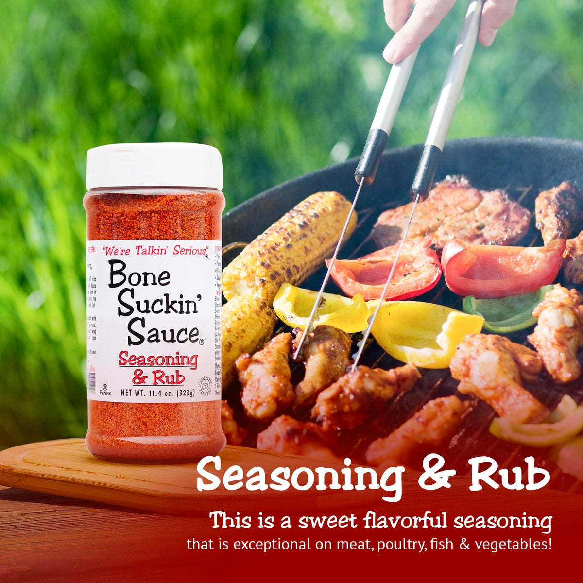 Bone Suckin' Original Seasoning with seafood for enhanced flavor